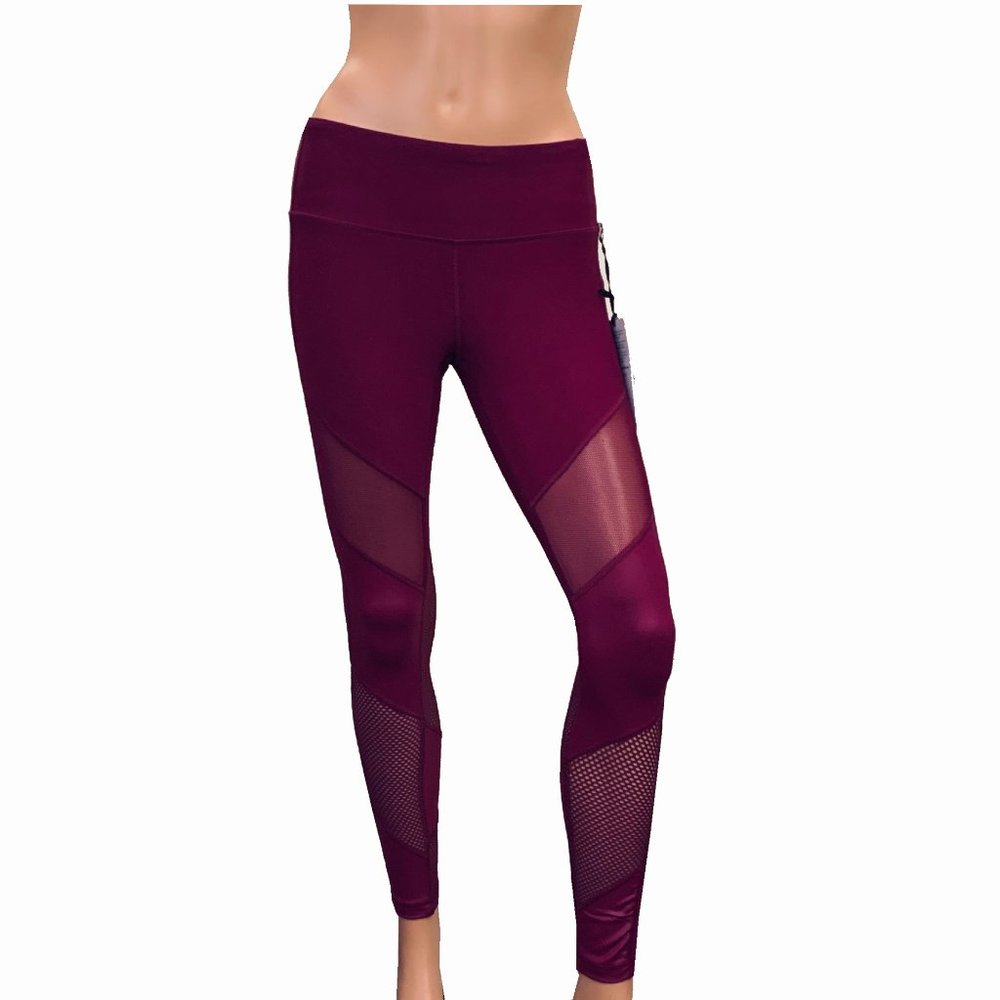 90 Degree Ankle Tight Mesh Insert Leggings